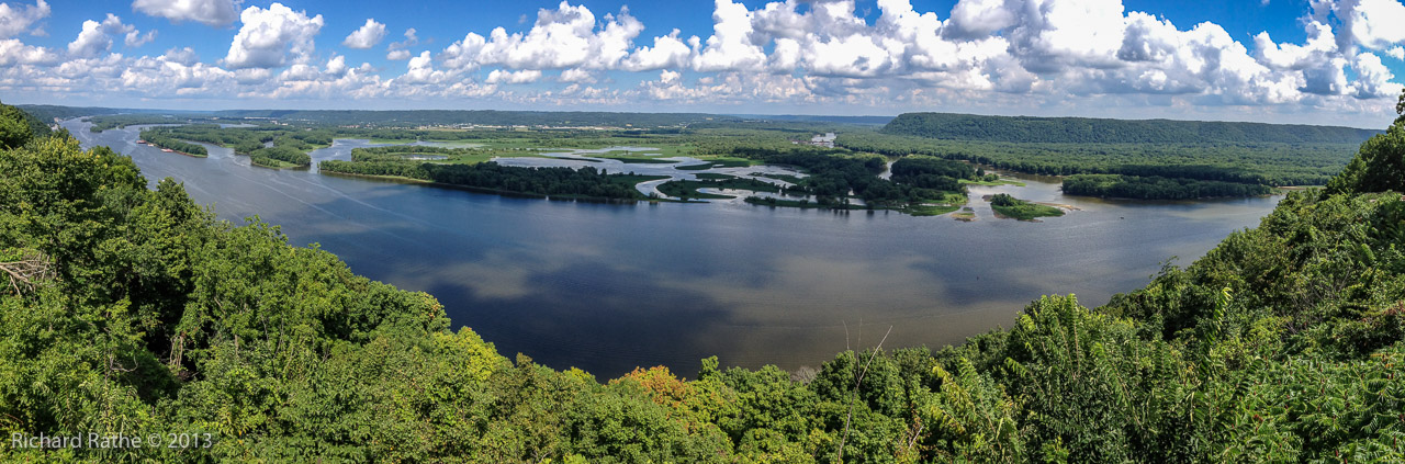 View from Pikes Peak of the Upper Mississippi and Convergence with the Wisconsin River
