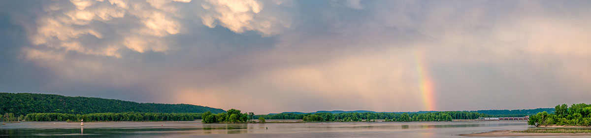 Mississippi River Panorama with Rainbow