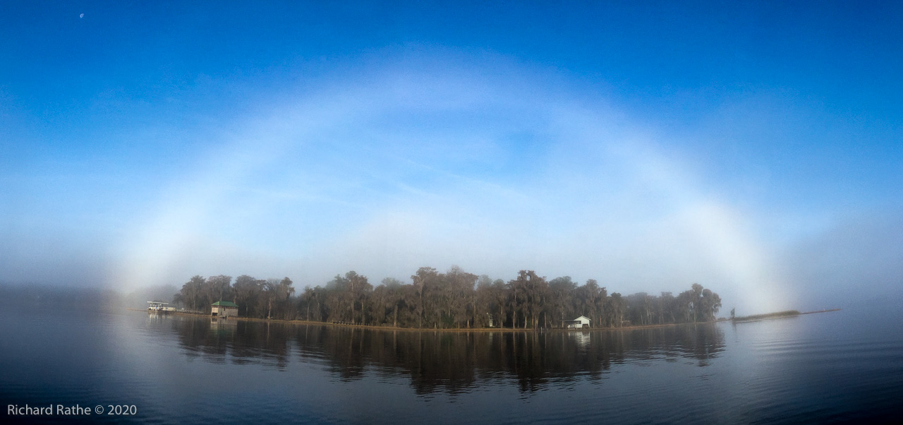 Photo by Richard Rathe Panorama, Morning, Mists, Fogbow, Lake_Santa_Fe, Florida