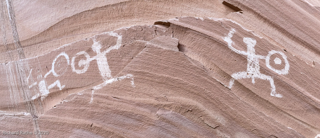 Photo by Richard Rathe Panorama, Pictographs, Rock_Art, Defiance_House, Lake_Powell, Utah