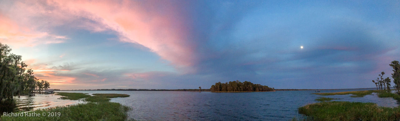 Photo by Richard Rathe Panorama, Sunset, Lake_Santa_Fe, Florida