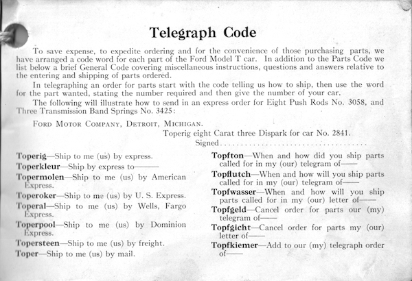 'Top…' Shipping Codes